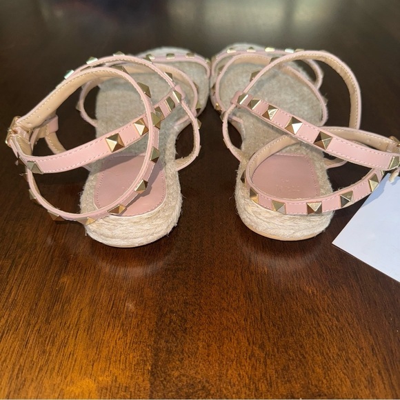 H&M Pink Studded Espadrilles Strappy Sandals Size 10 NWT - Picture 3 of 6